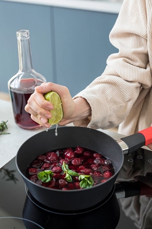 Сотейник, 24 см. красный индукционный, Squality