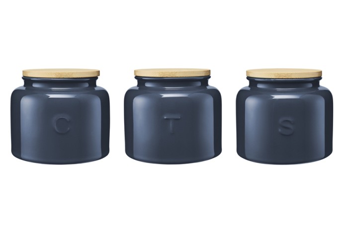 Банка для сыпучих продуктов, 600 мл, 3 шт, фарфор P, круглая, синяя, Indulgence, Maxwell & Williams