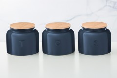 Банка для сыпучих продуктов, 600 мл, 3 шт, фарфор P, круглая, синяя, Indulgence, Maxwell &amp; Williams