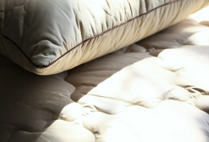 Одеяло всесезонное с шерстью овцы "Золотой мерино", 140х205 см. в чехле из хлопка премиального качества, Natures