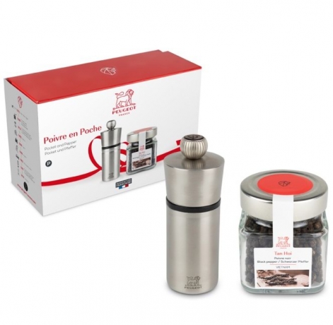 Набор Peugeot Мельница Pocket для перца + баночка перца Тан Хой