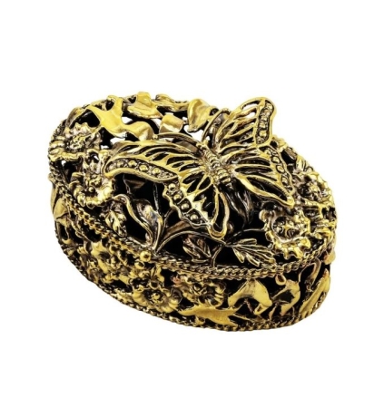 Шкатулка "Бабочка" латунная с чернением