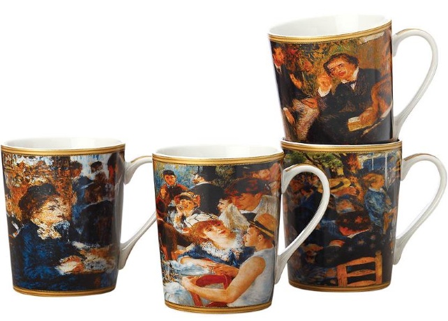 Набор из 4-х кружек "Ренуар" Casa Domani, 0.4 л.