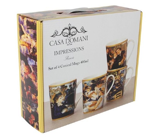Набор из 4-х кружек "Ренуар" Casa Domani, 0.4 л.