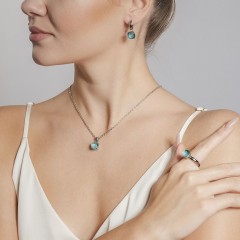 Кольцо Firenze blue apatite 16 мм. 626039 BL/S Qudo