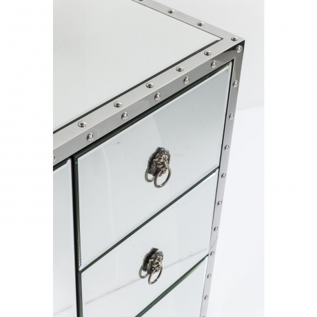 Тумба под ТВ Rivet, 135х46х40 см. МДФ, Сталь, Стекло, Серебряный