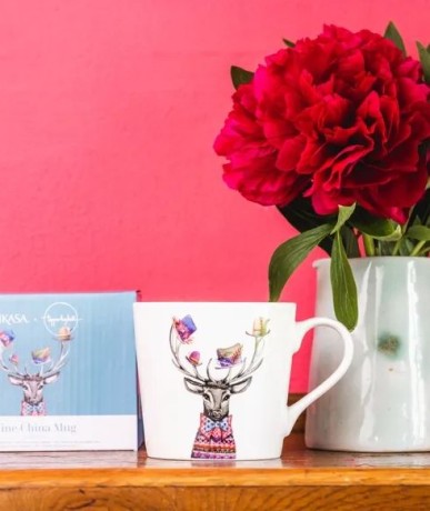 Кружка фарфоровая Mikasa Tipperleyhill с принтом оленя, 380 мл. Kitchen Craft