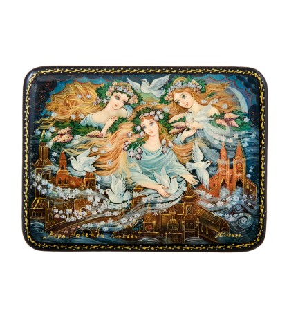 ШК-19/40 Шкатулка в технике декупаж "Вера, Надежда ,Любовь" (10х8х3,5)