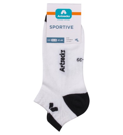 Носки спортивные Sportive ASS-0003  35-39 бел/чер (Artsocks)