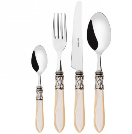 Набор из 24 столовых приборов ALADDIN (хром-слоновая кость-состаренное серебро) в упаковке Compact Bugatti