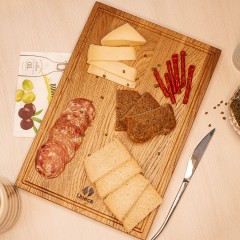 Доска разделочная прямоугольная, дуб, 37х25х1,8 см. Uneca