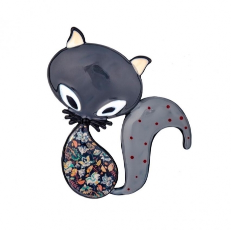 Брошь Лиса XZ0331.3 BW/BW Shadore