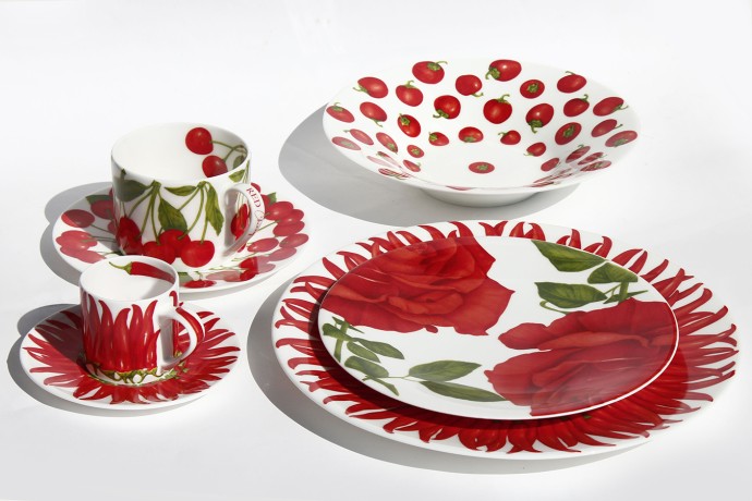 Чашка с блюдцем для кофе PEPPER, 100 мл. RED Taitu