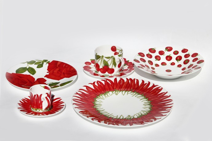 Чашка с блюдцем для кофе PEPPER, 100 мл. RED Taitu