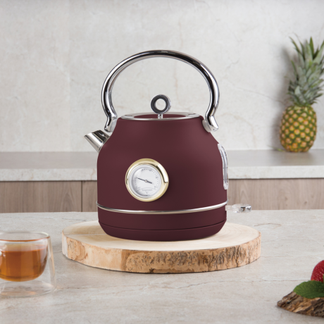 Чайник с термометром электрический, 1,7 л. матовый бордо, Leonardo, Berlinger Haus