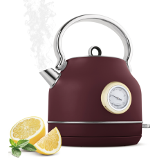 Чайник с термометром электрический, 1,7 л. матовый бордо, Leonardo, Berlinger Haus