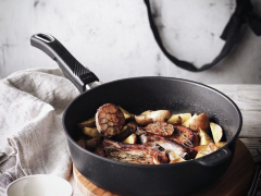 Сковорода индукционная высокая со съемной ручкой, 32х7 см. Gastrolux