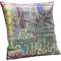Подушка Life Is Beautiful, коллекция "Жизнь прекрасна" 45*10*45, Полиэстер, Хлопок, Вискоза, Мультиколор