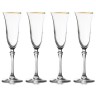 Набор бокалов для шампанского, Gemma золото, 0,15 л. 6 шт. Le Stelle