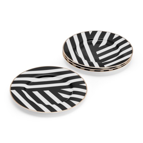 Набор фарфоровых тарелок 4 шт. Mikasa Luxe Deco с геометрическим принтом, 21 см. Kitchen Craft