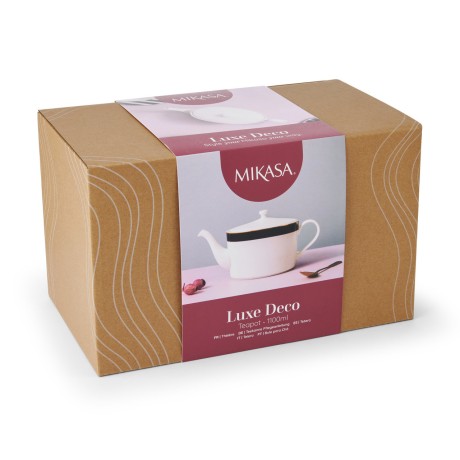 Чайник фарфоровый Mikasa Luxe Deco на 4 чашки, 1,1 л. белый Kitchen Craft