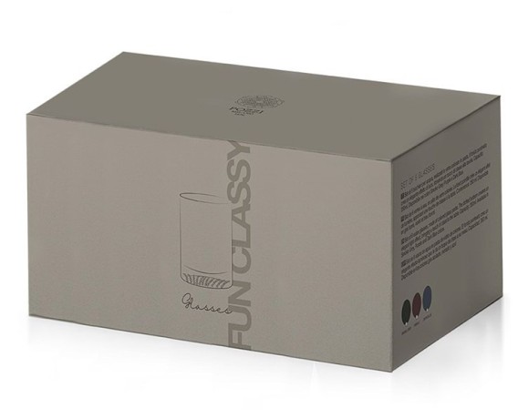 Набор стаканов для виски Fun Classy, дымчатый, 0,35 л. 6 шт. Pozzi Milano 1876