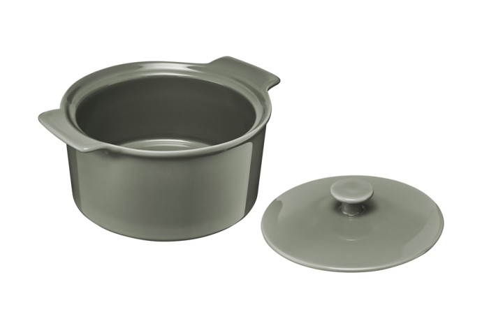 Кастрюля, 1,3 л, с крышкой, фарфор P, серо-зеленая, Indulgence. Maxwell & Williams
