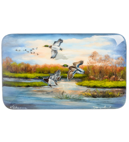 ШК-10/ 35 Шкатулка "Утки на озере"