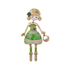 Брошь Девочка с сумочкой