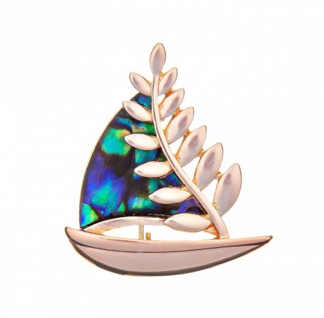 Брошь Парусник с веточкой FAN-07408.17 G/RG Shadore