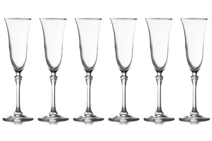 Набор бокалов для шампанского, Gemma платина, 0,15 л. 6 шт. Le Stelle