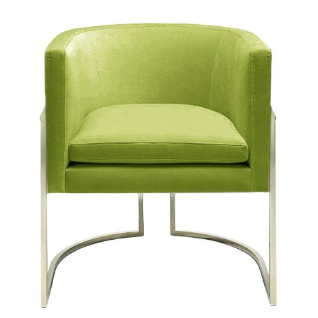 Кресло дизайнерское полукруглое велюр солнечный лайм Julius