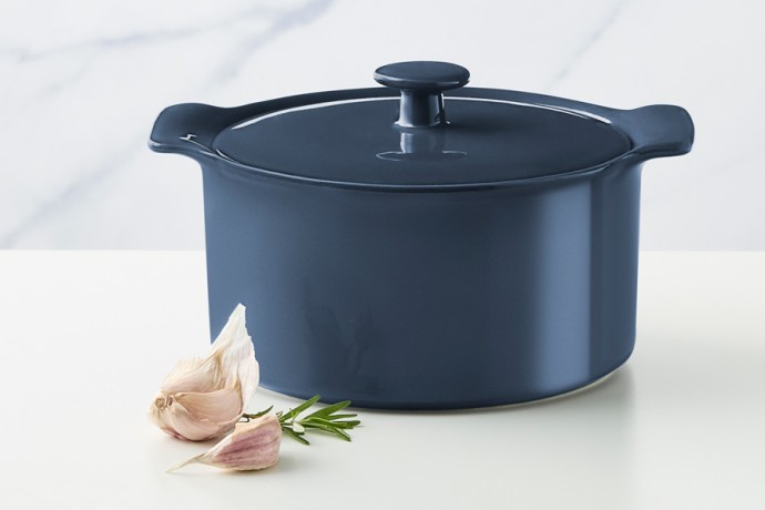 Кастрюля, 1,3 л, с крышкой, фарфор P, синяя, Indulgence, Maxwell & Williams