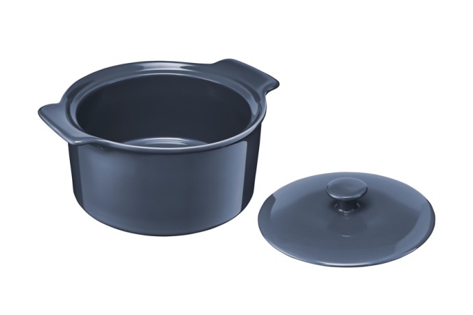 Кастрюля, 1,3 л, с крышкой, фарфор P, синяя, Indulgence, Maxwell & Williams