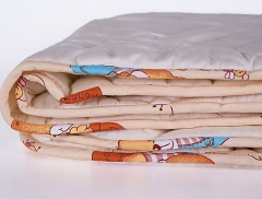 Одеяло всесезонное для детей до 3 лет "Забавная овечка" 100х150, с овечьей шерстью, Natures