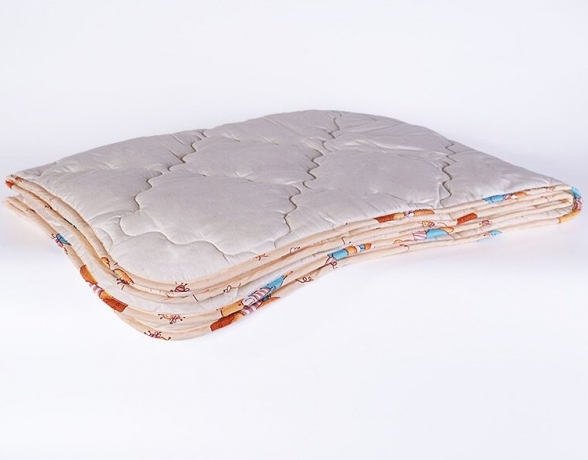 Одеяло всесезонное для детей до 3 лет "Забавная овечка" 100х150, с овечьей шерстью, Natures