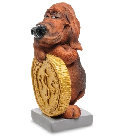 RV-913 Статуэтка Собака Блад-хаунд "Монета на удачу" (W.Stratford)