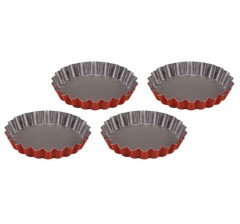 Формы для выпекания тарталеток красные, 4 шт. Guardini