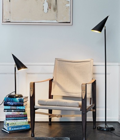 Настольный светильник DIRECT, Ø17 см. черный/метал, Halo Design