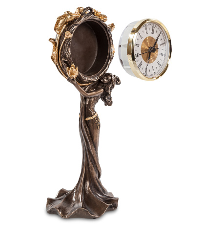 WS-687/ 2 Часы "Девушка и лотосы"