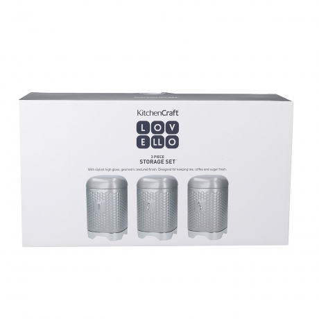 Набор емкостей для хранения 3 шт. Textured Grey Kitchen Craft