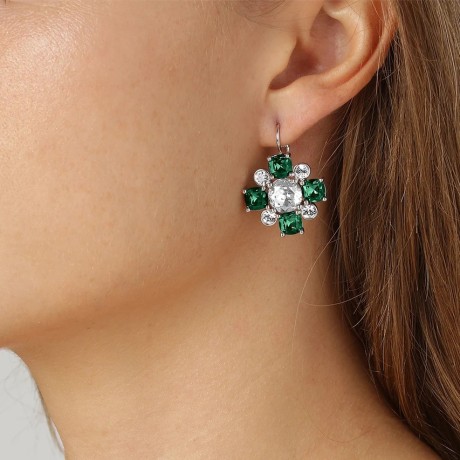 Серьги BATTI SS EMERALD GREEN Dyrberg Kern
