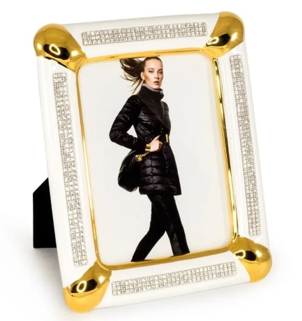 Рамка для фотографий, 26х32 см. DUBAI, керамика, swarovski, белый