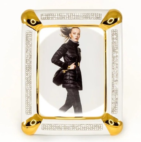 Рамка для фотографий, 26х32 см. DUBAI, керамика, swarovski, белый