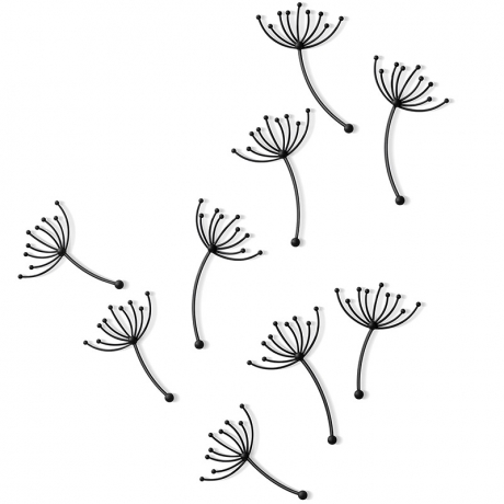 Декор для стен Pluff 9 элементов, черный, Umbra