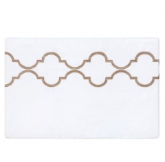 Комплект постельного белья "ROMA", перкаль, 200х220+240x260+2(50х70) см. белый/золотой, BOVI