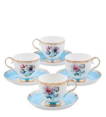 JK-129 Чайный набор на 4 перс. "Цветок Неаполя" (Fiore Napoli Pavone)