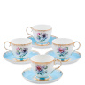 JK-129 Чайный набор на 4 перс. "Цветок Неаполя" (Fiore Napoli Pavone)