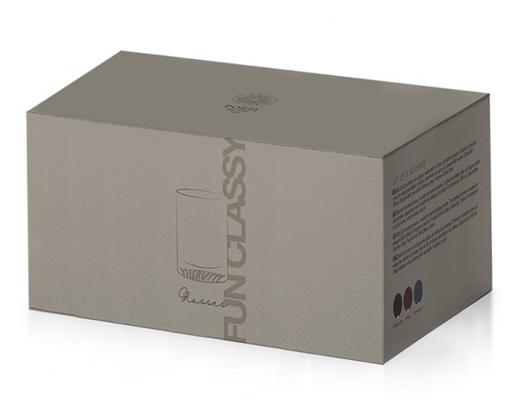 Набор стаканов для виски Fun Classy, тёмно-синий, 0,35 л. 6 шт. Pozzi Milano 1876