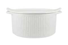 Кастрюля, 3 л, с крышкой, фарфор P, круглая, молочная, в крапинку, Speckle, Maxwell &amp; Williams